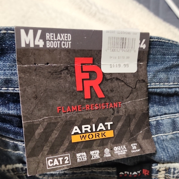 Ariat Men's Relaxed Bootcut Fit M4 Flame Resistant Denim Jeans - Picture 2 of 7